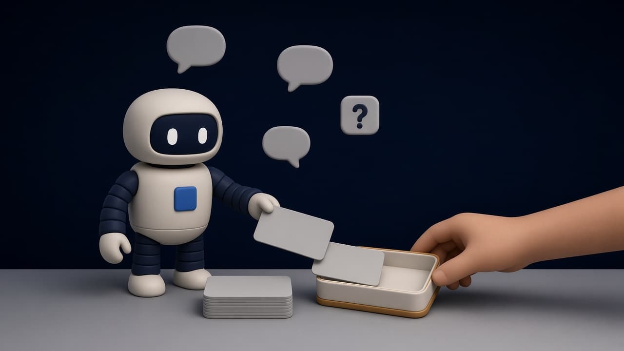 Astro, Équipage IA's robot, drafts customer replies and places them in an approval tray that a human hand picks up.