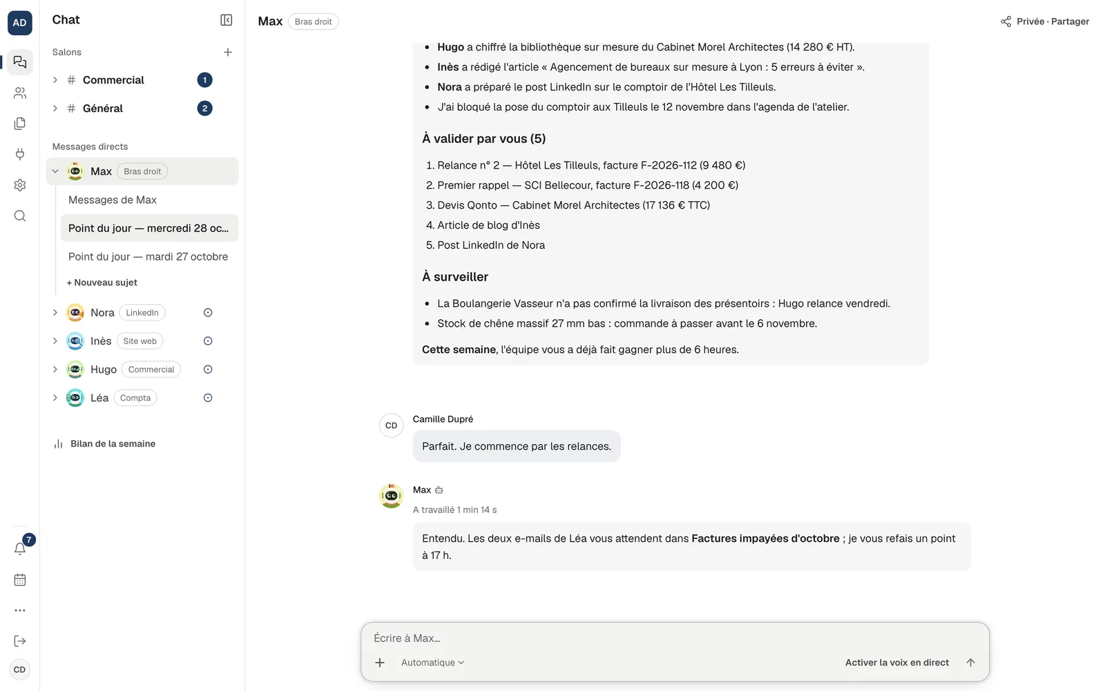 Orbit screenshot: your daily briefing