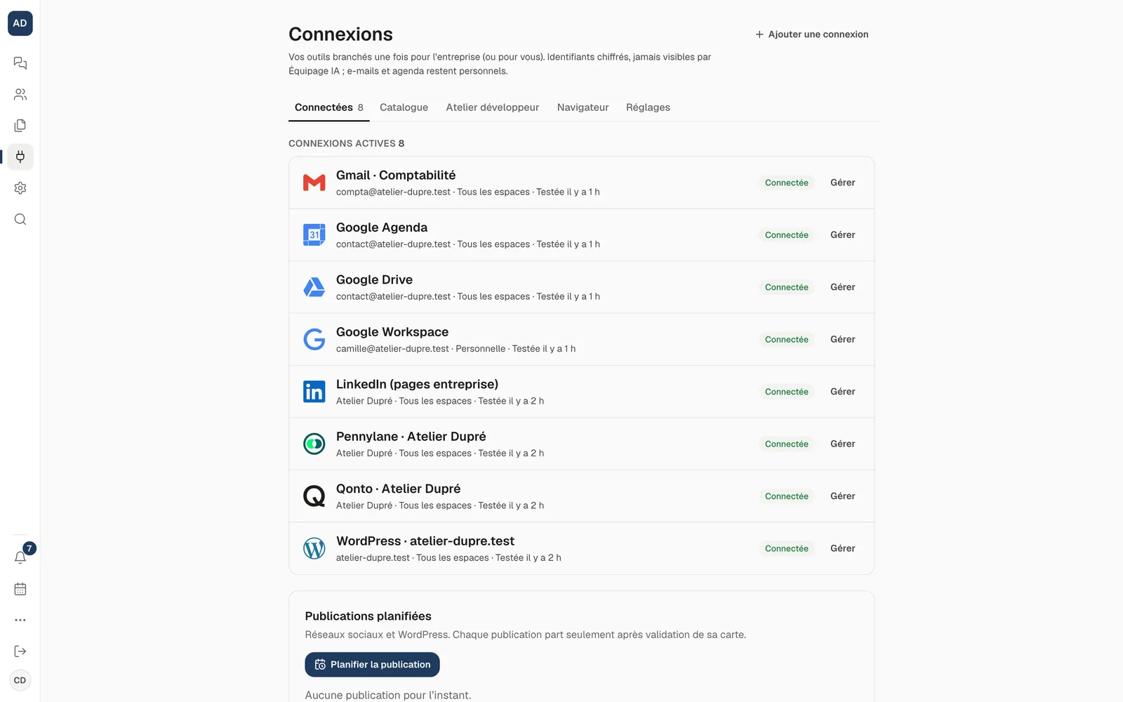 Orbit screenshot: connected to your tools